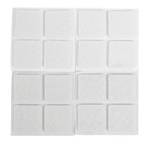 Møbelknotter selvklebende 25 x 25 mm hvit - 16 stk.